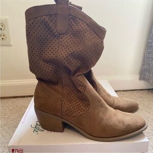 Light Brown Slouchy Country Festival Boots